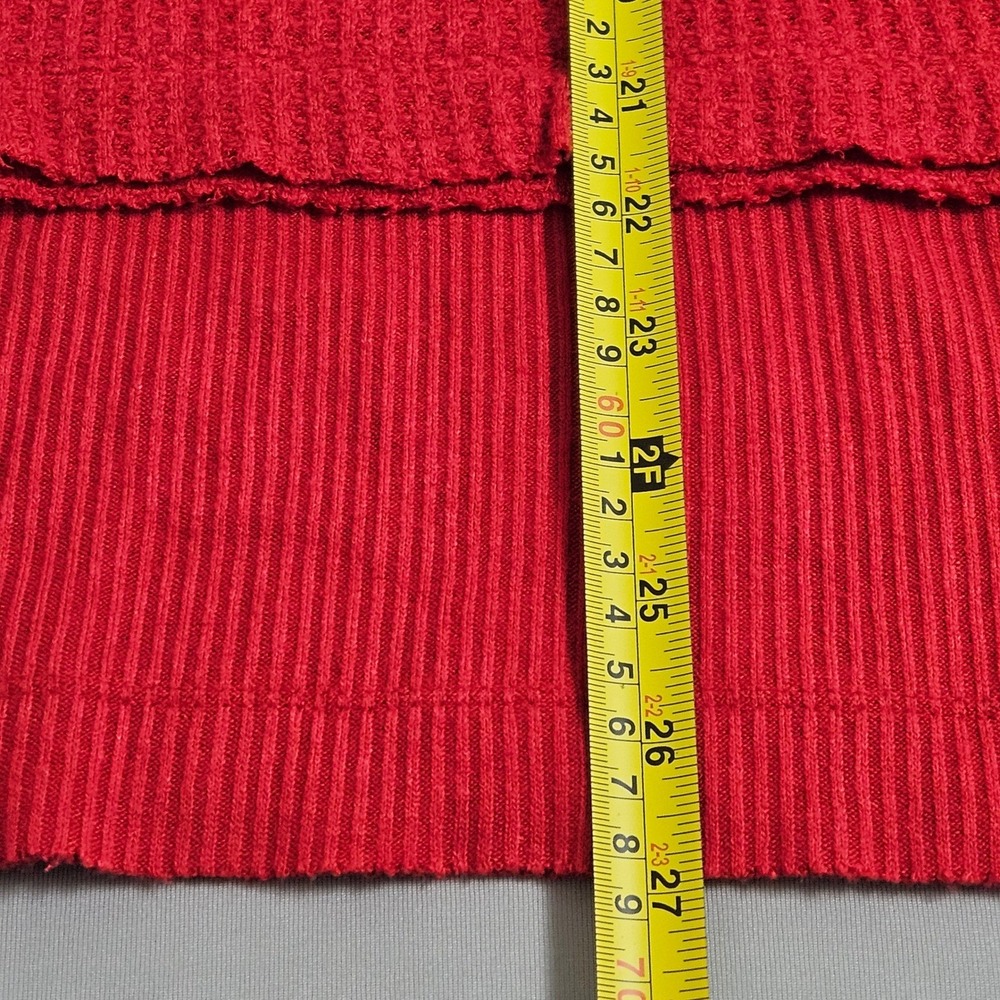 Free People We The Free North Shore Thermal Top Phoenix Red XS Boho Cozy Slouchy - Picture 10 of 12